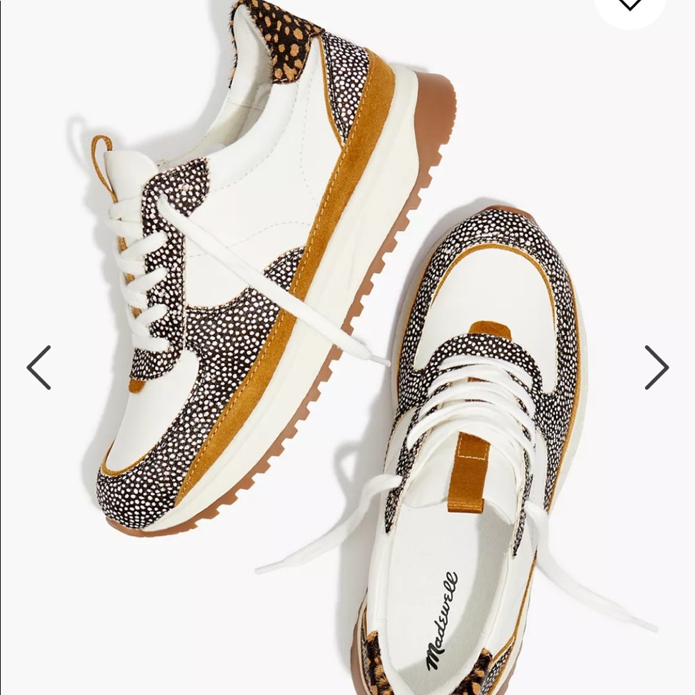 Madewell Kickoff Trainer Sneakers in Leather and Spot Mix Calf Hair